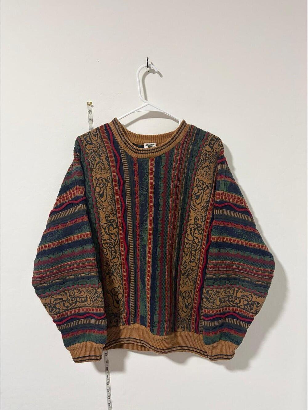 Vintage 90’s Disney Catalog Tigger Coogi Style Cable Knit Sweater Mens Medium